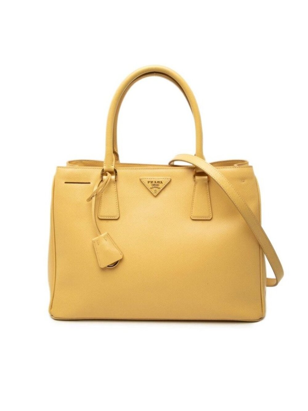 Prada Galleria 2-Way Shoulder Bag Yellow Saffiano Leather